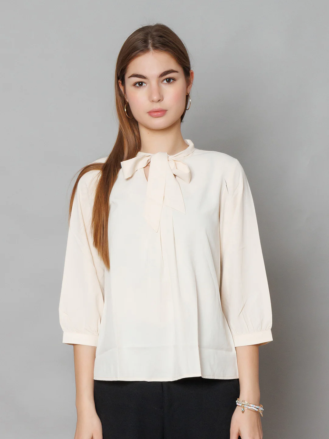 Solid Off White Regular Top - Image 2