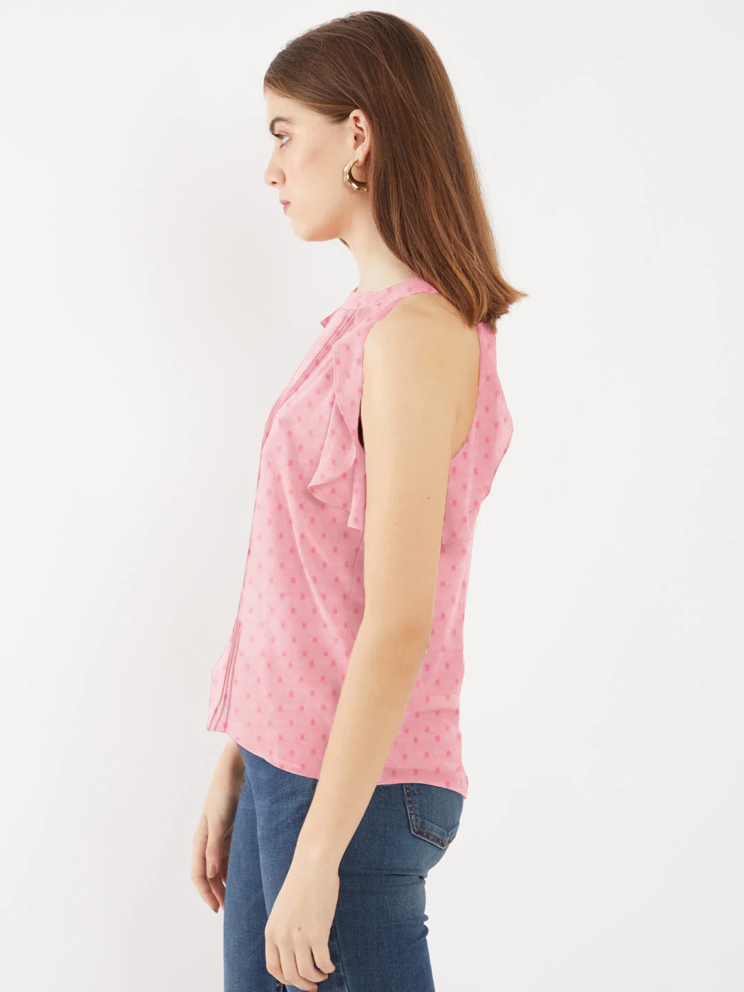 Solid Pink Halter Neck Top - Image 4