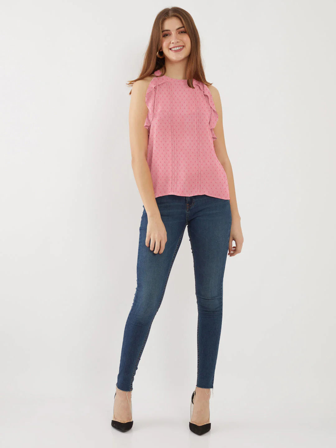 Solid Pink Halter Neck Top - Image 6
