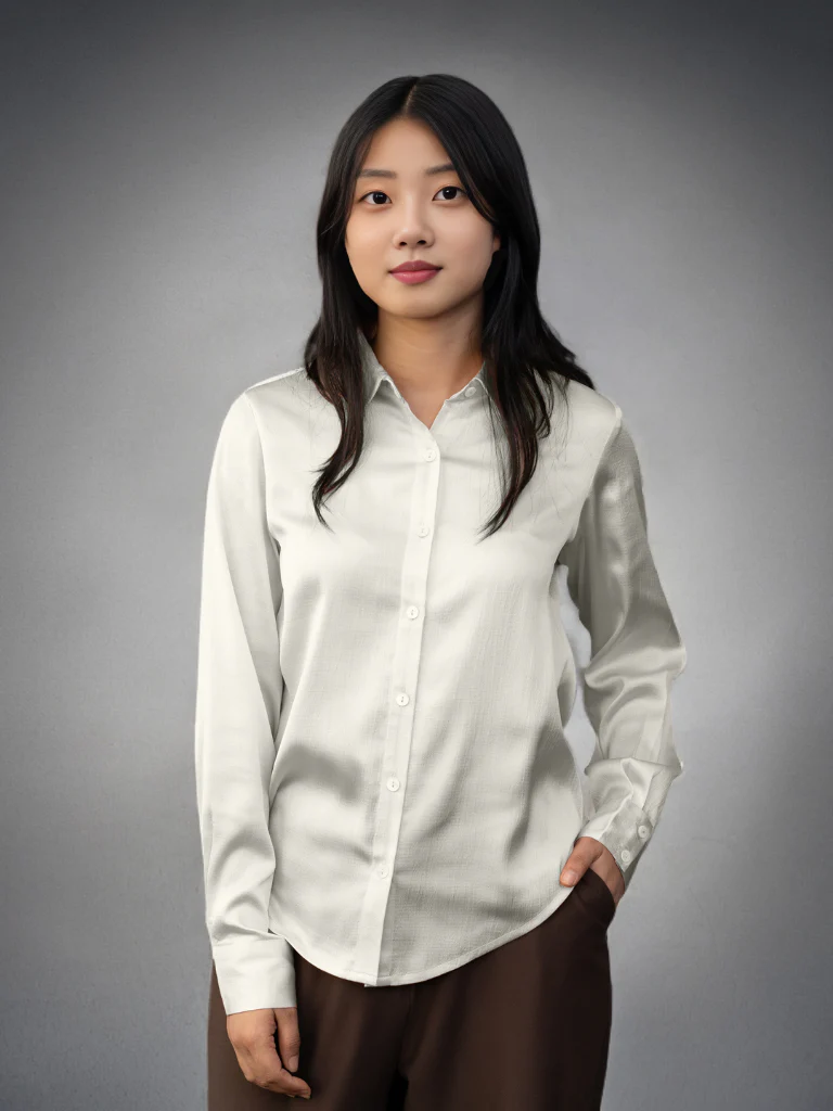 Solid White Regular Shirt - Image 2
