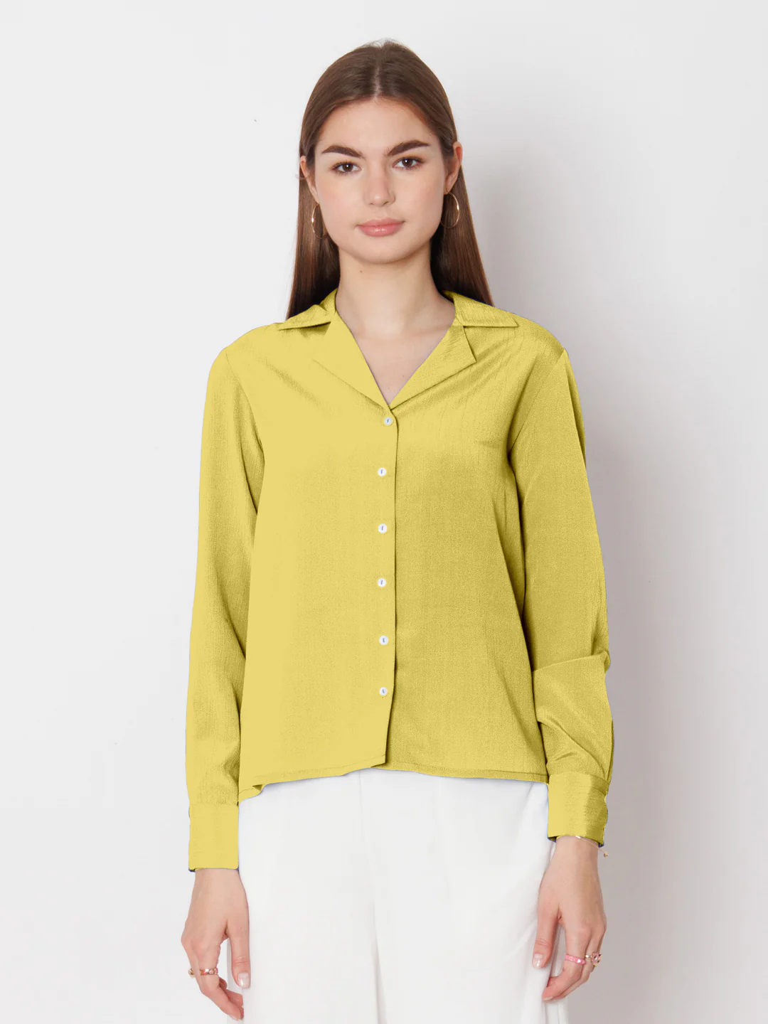 Solid Yellow Buttoned Shirt - Image 2