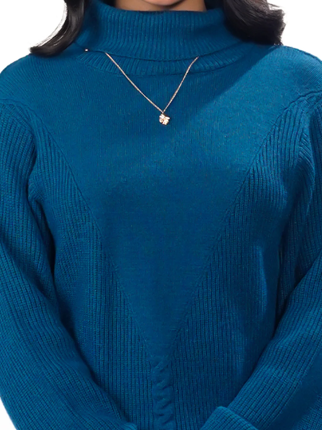 Teal Solid Slip-On Sweater - Image 6
