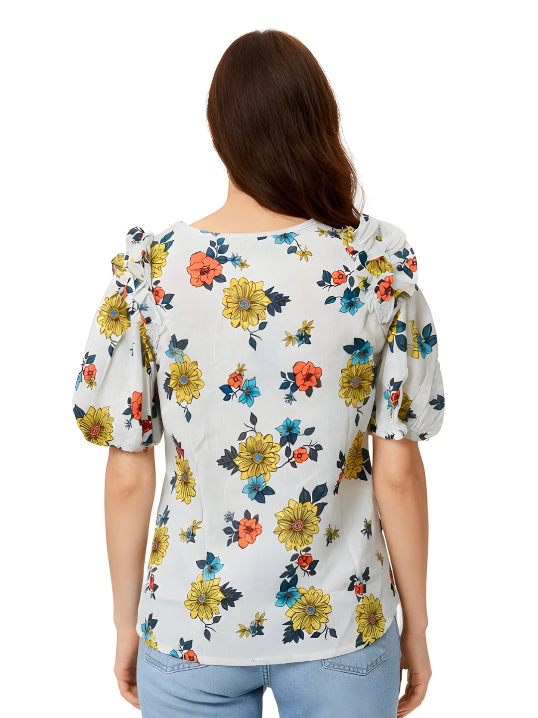 Multi Printed Short Sleeves Top - Image 4
