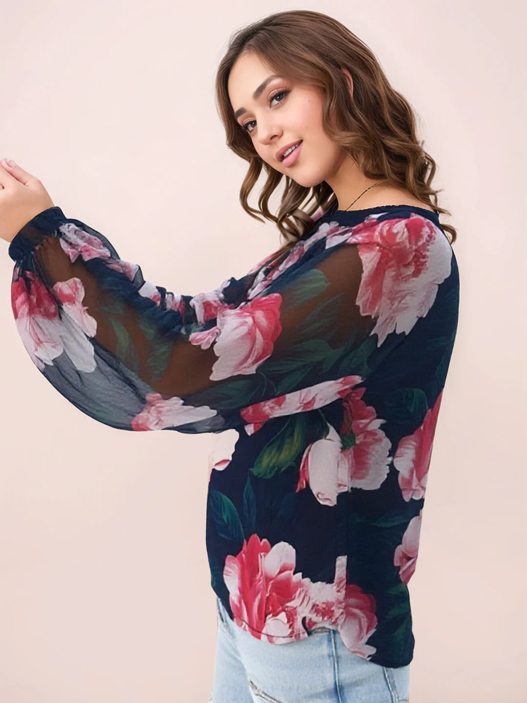 Zink London Women's Multi Floral Top - Image 3