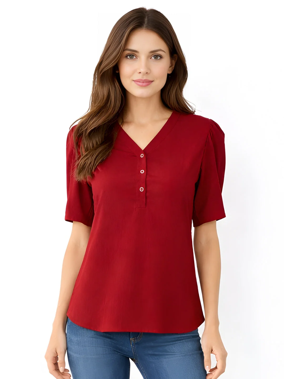 Red Textured Short Top - Image 2