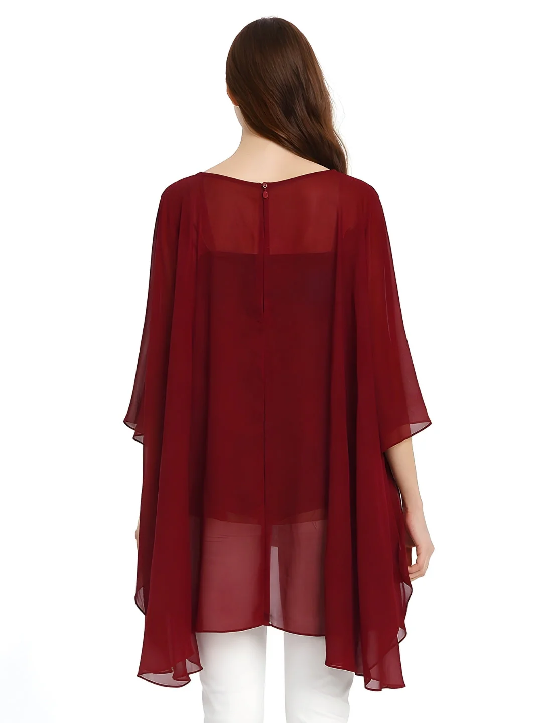 Maroon Embellished Long Top - Image 4