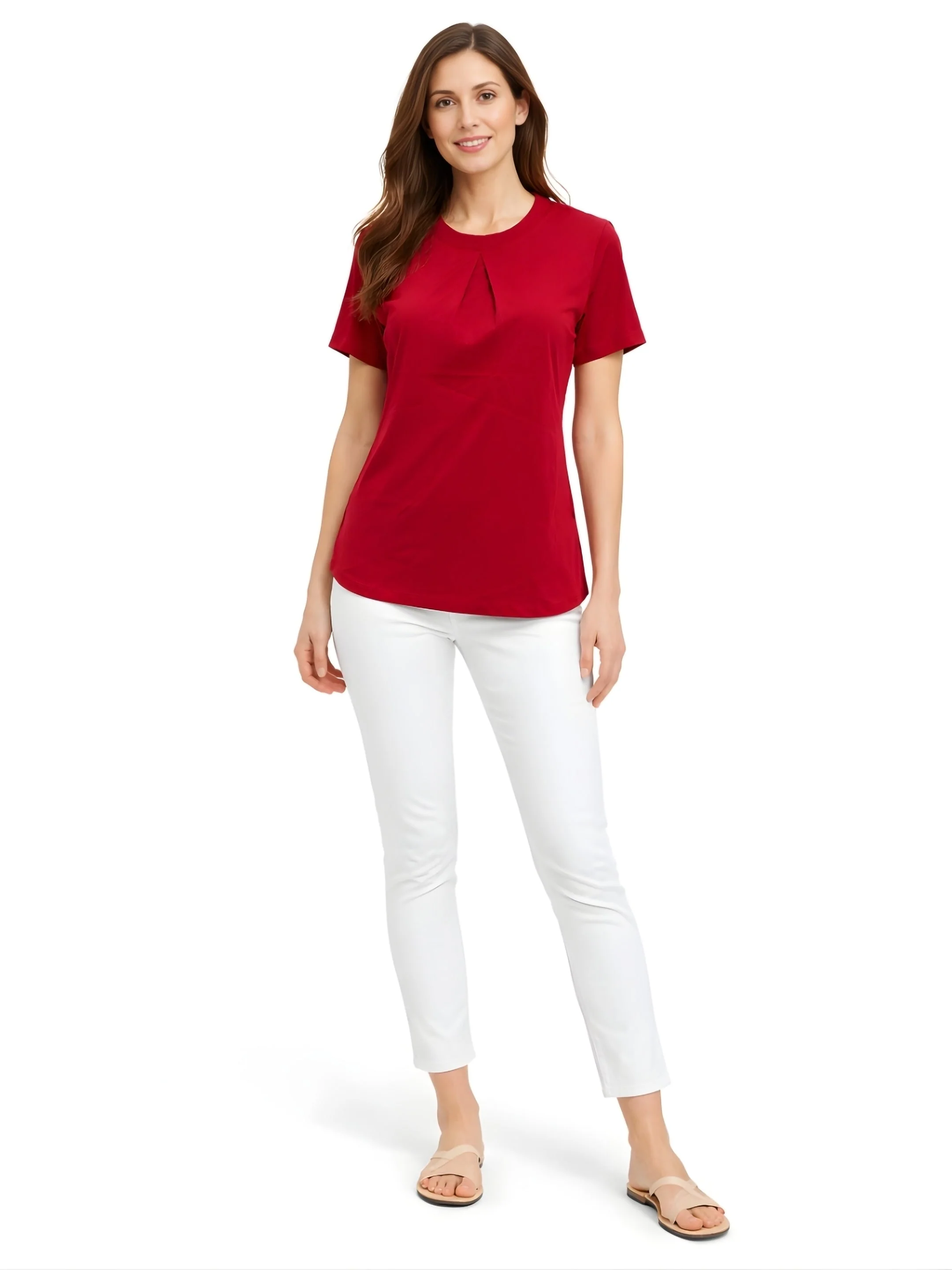 Red Plain Short Top