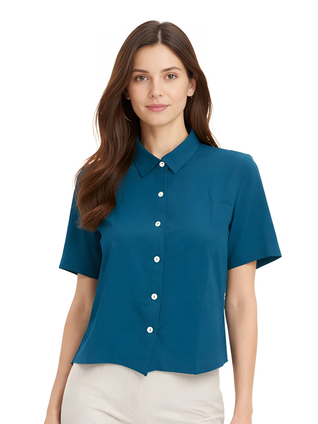 Teal Plain Short Top - Image 2