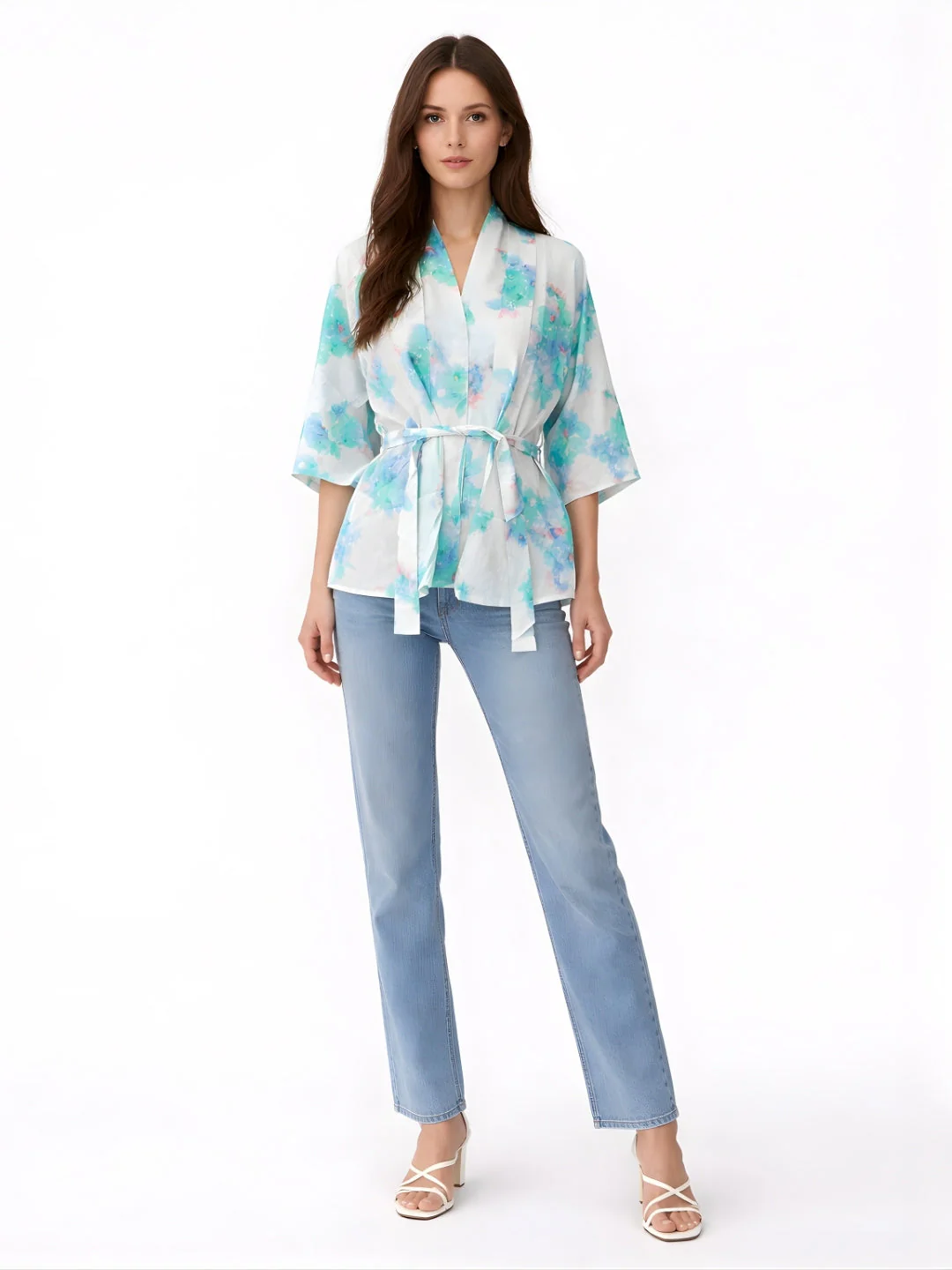 Blue Floral Short Top
