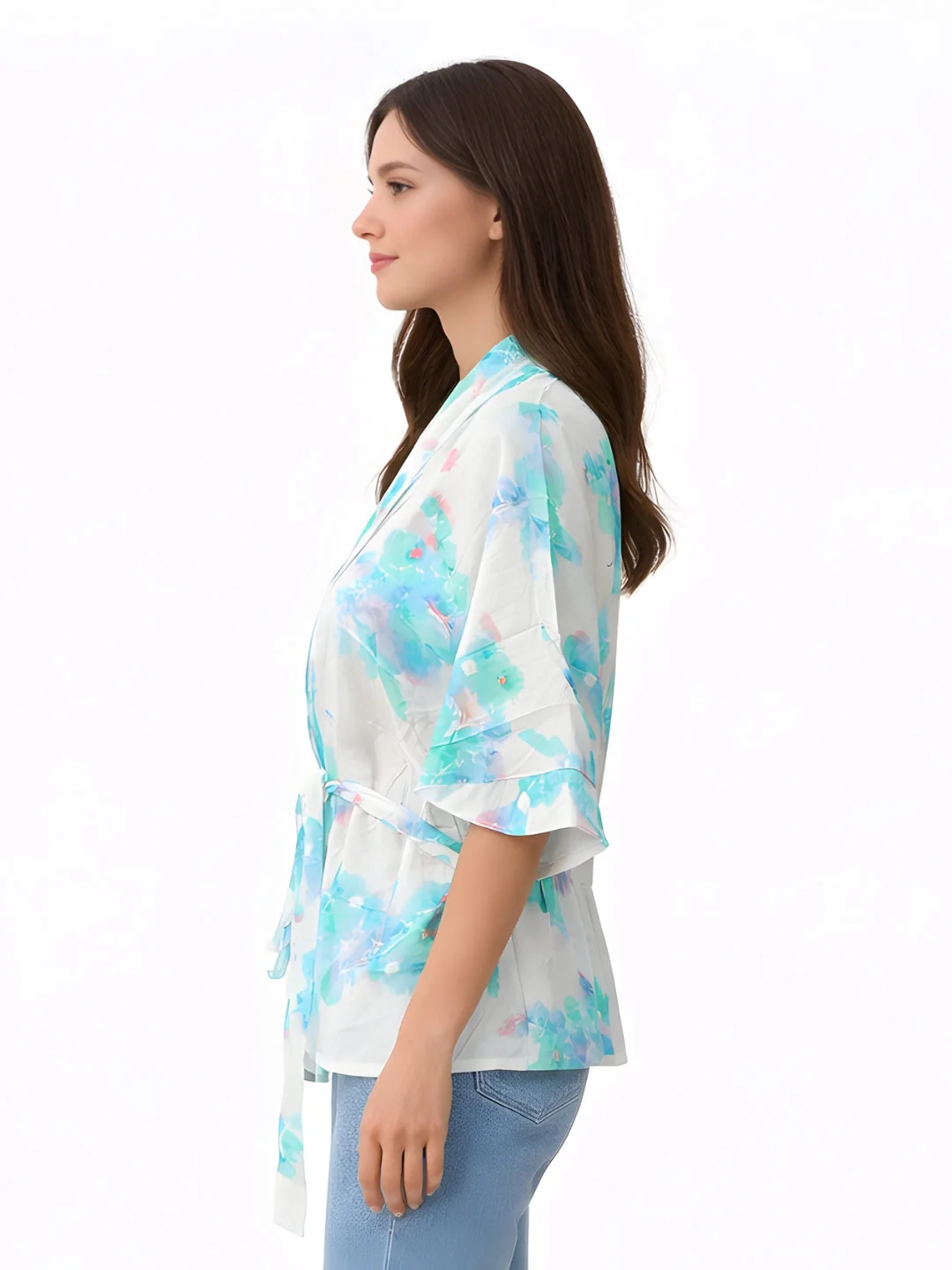 Blue Floral Short Top - Image 3