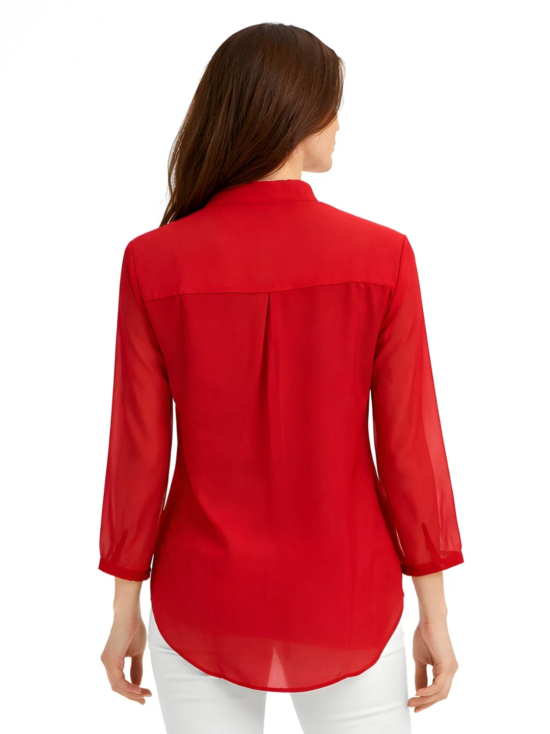 Red Plain Long Top - Image 4