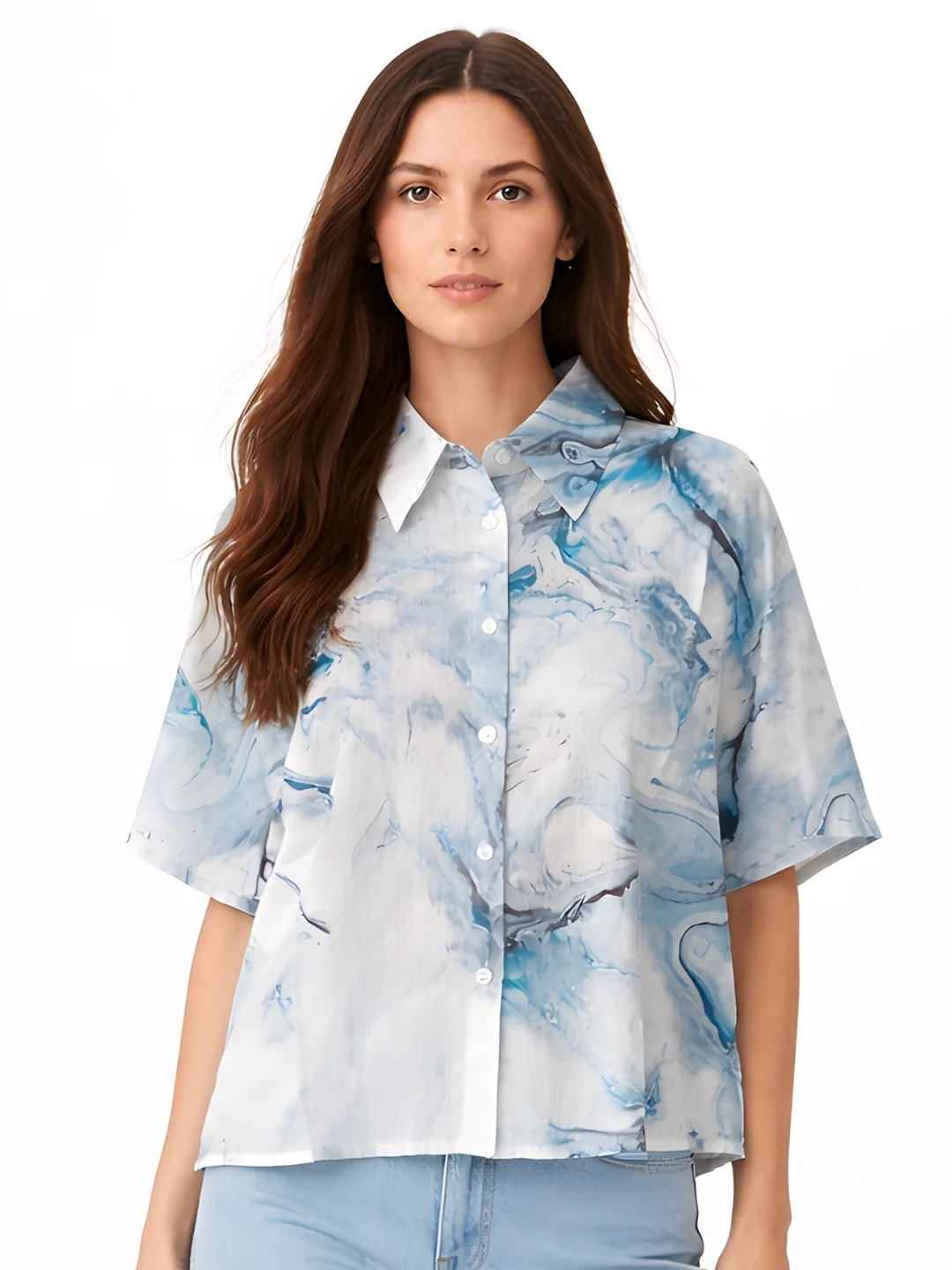 Multi Abstract Short Sleeve Top - Image 2