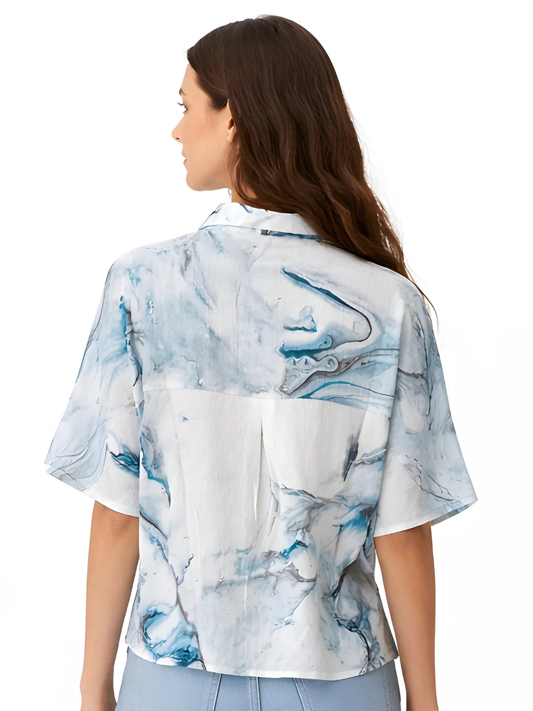 Multi Abstract Short Sleeve Top - Image 4