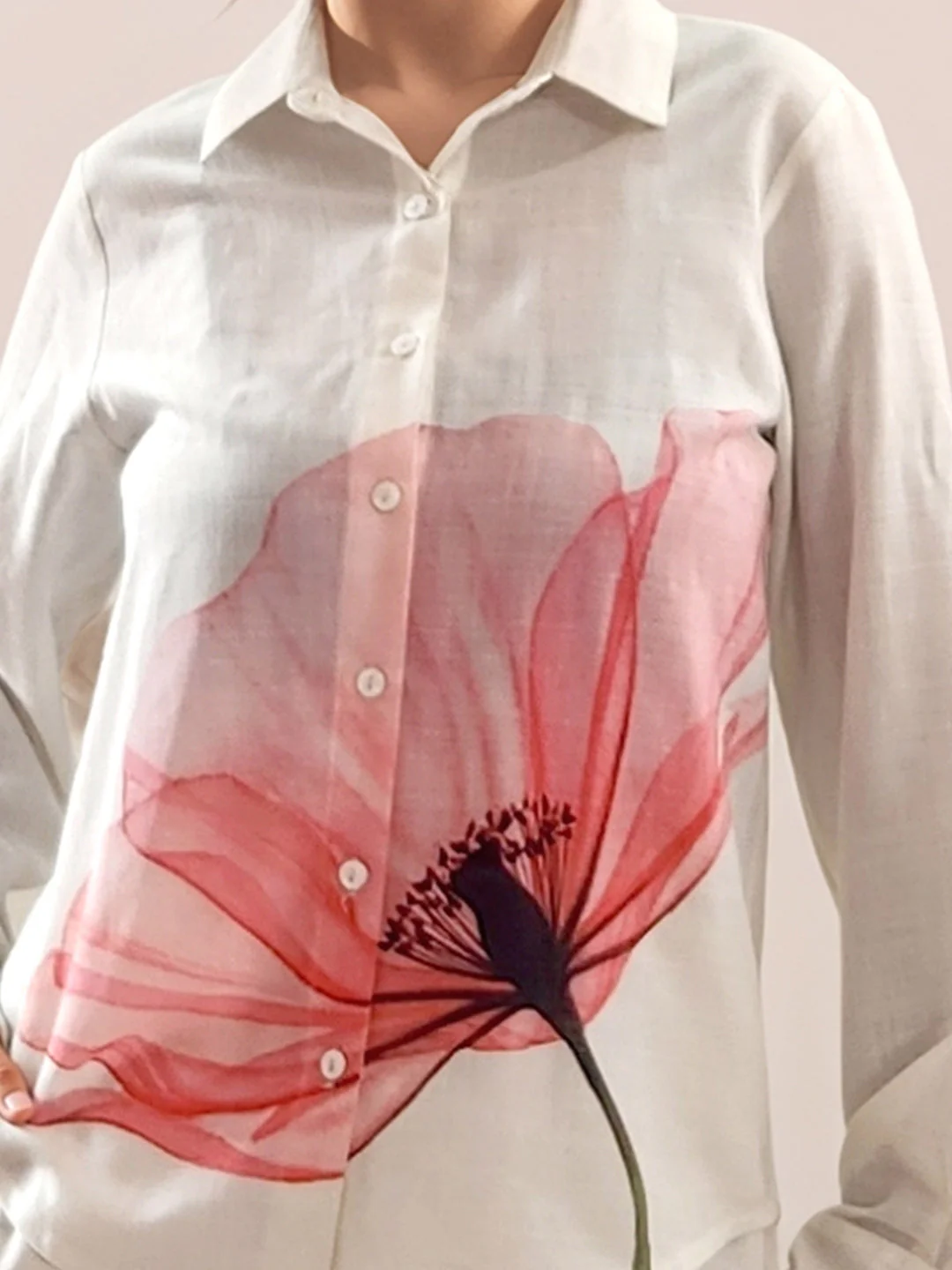 Multi-Colored Tropical Print Long Sleeves Top - Image 6