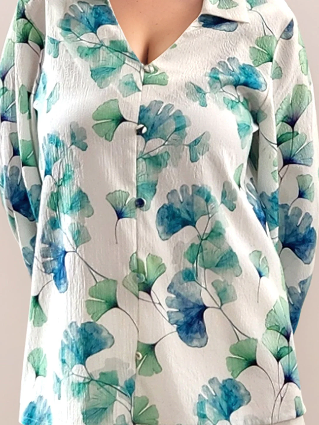 Multi-Colored Tropical Print 3/4th Sleeves Top - Image 6