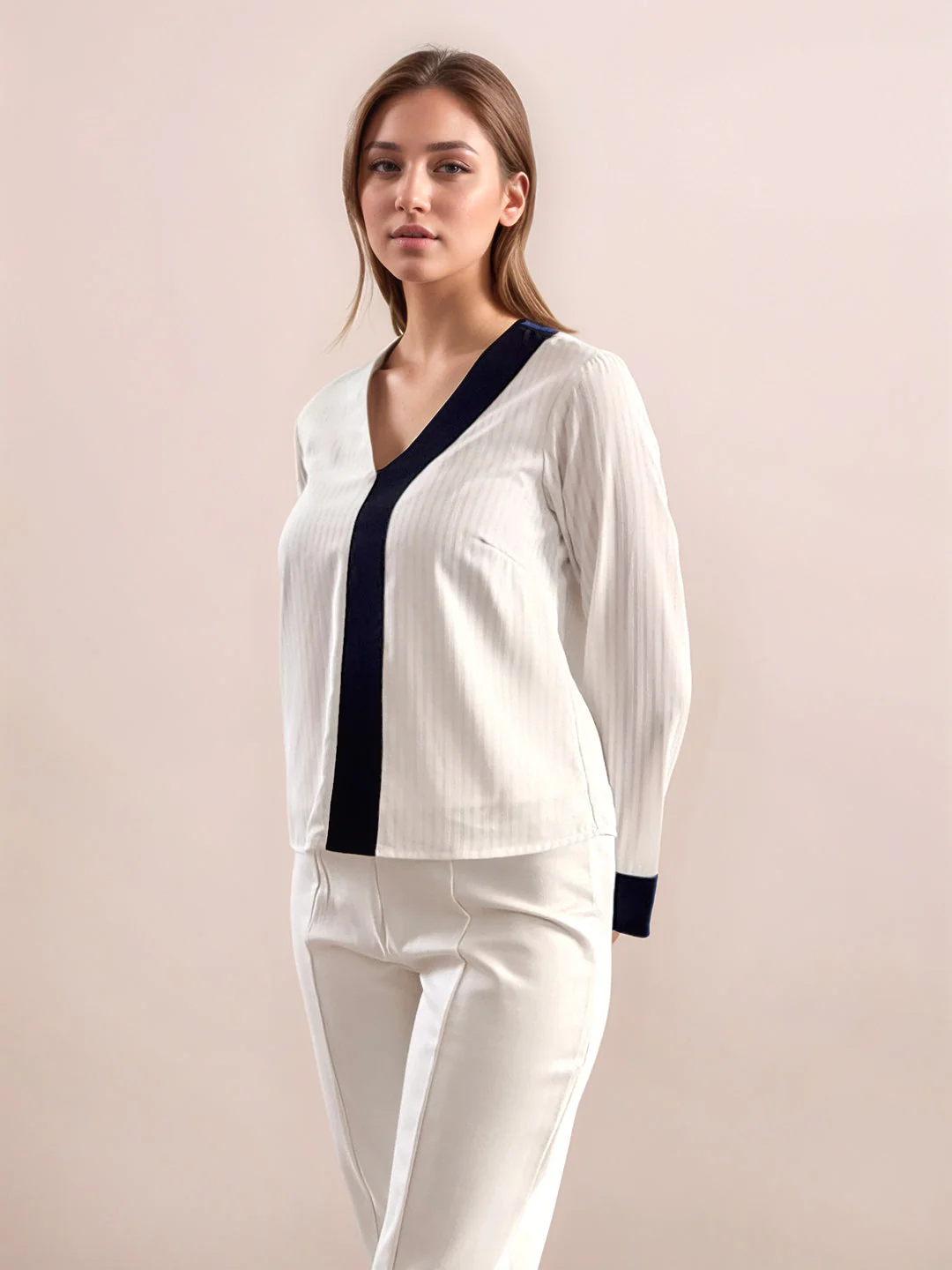 White Plain Full Sleeves Top - Image 3