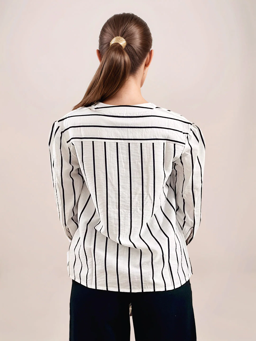 Zink London Women's White Stripes Top - Image 4