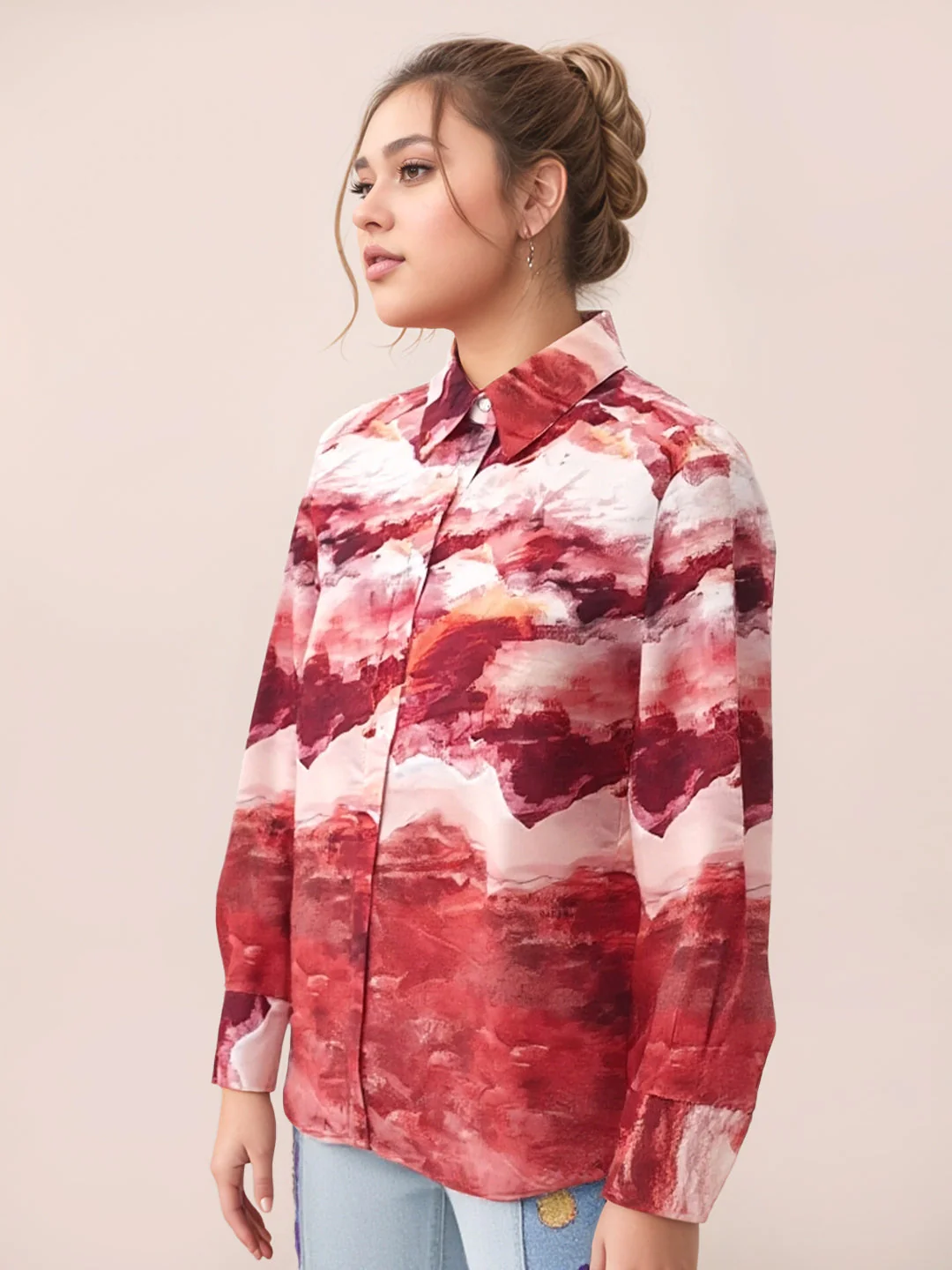 Zink London Women's Multi Abstract Top - Image 3