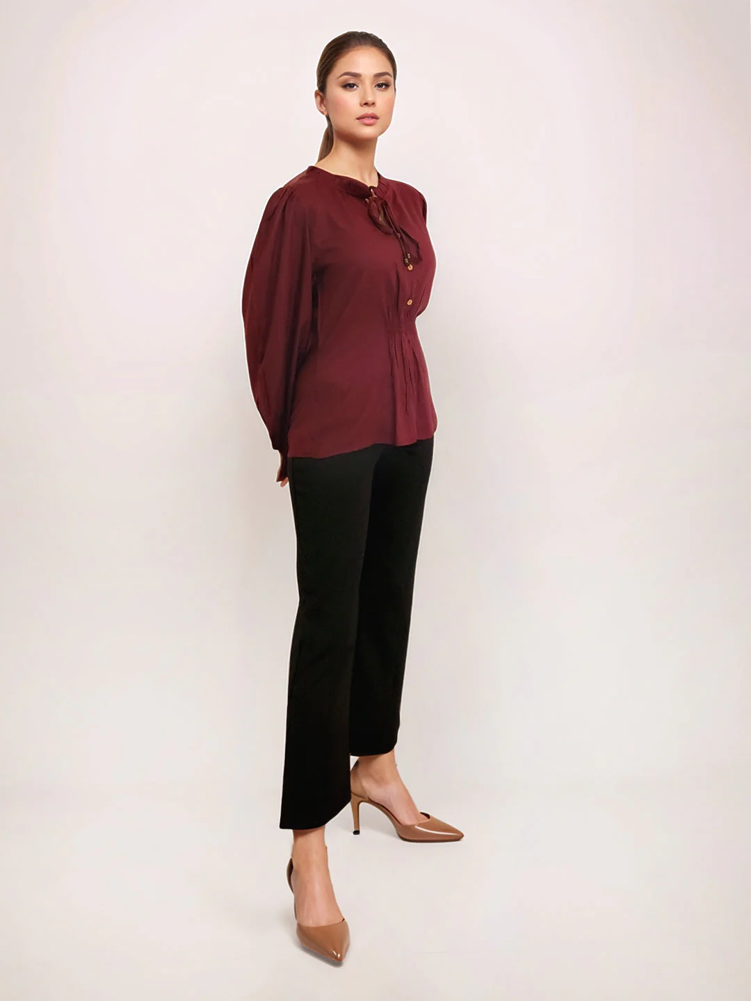 Zink London Women's Maroon Solid Top - Image 5