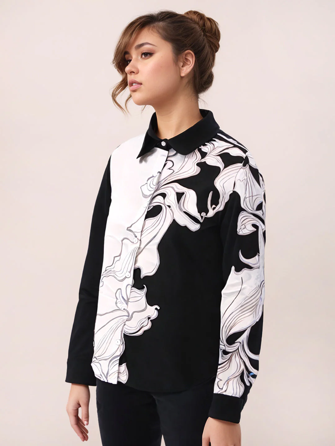 Zink London Women's BLACK Floral Top - Image 3