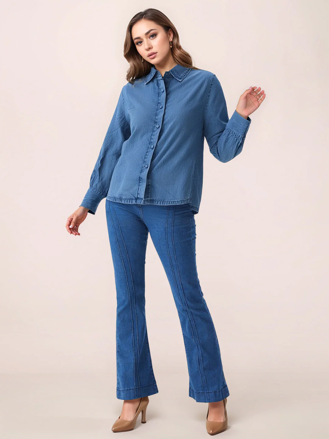 Zink London Women's Blue Plain Top