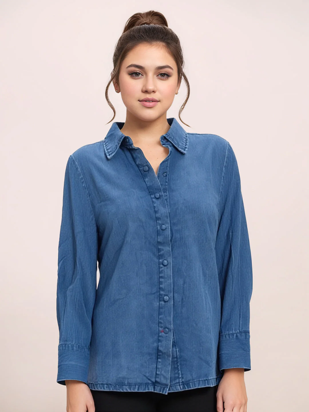 Zink London Women's Blue Plain Top - Image 2