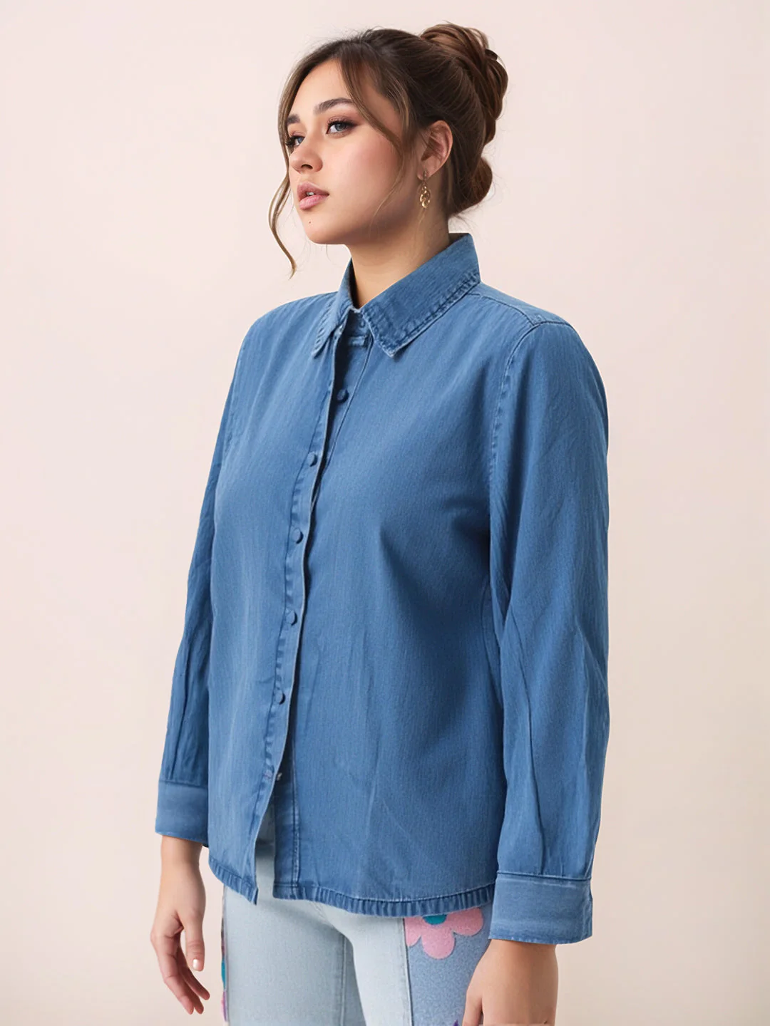 Zink London Women's Blue Plain Top - Image 3