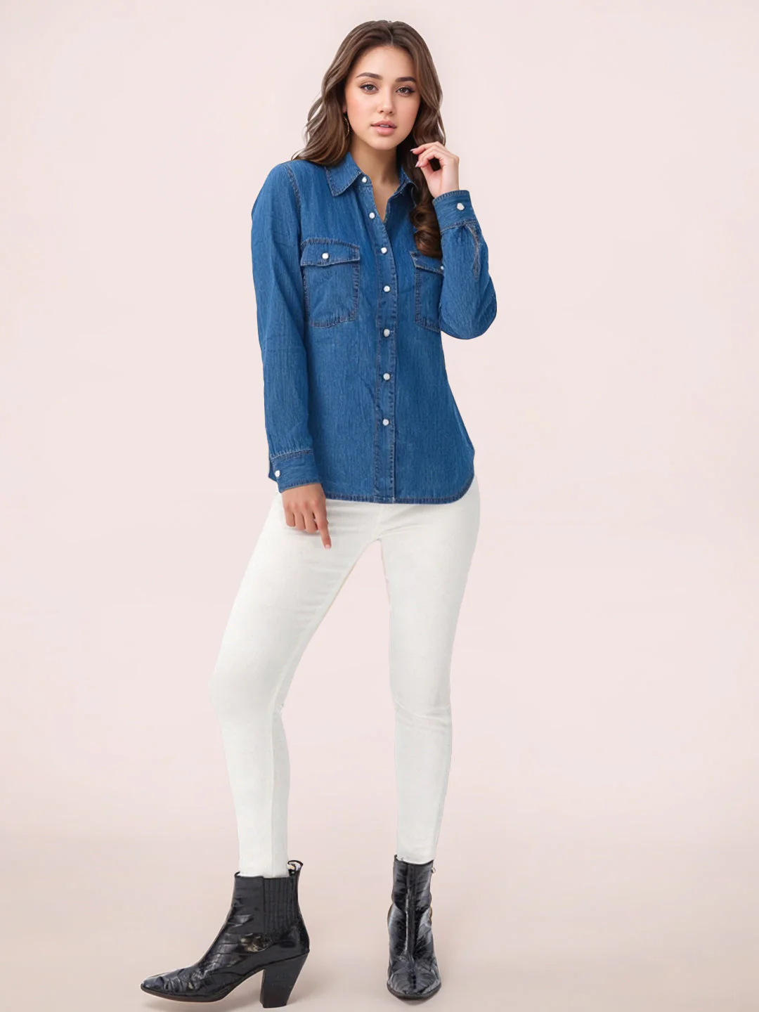Zink London Women's Blue Plain Top