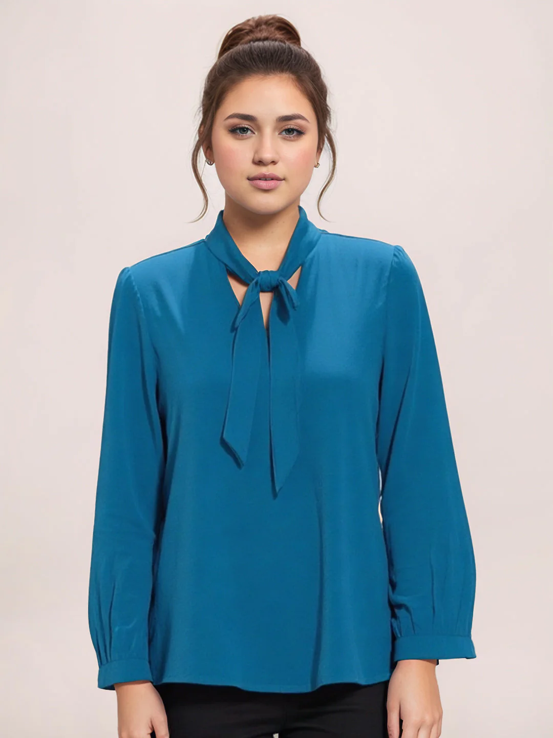 Zink London Women's Teal Plain Top - Image 2