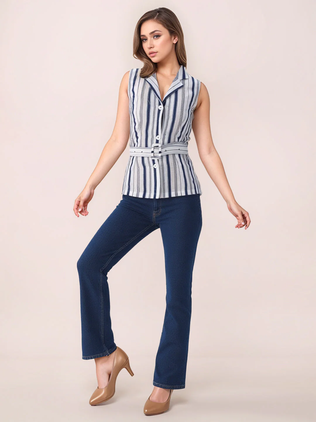 Zink London Women's Multi Stripes Top