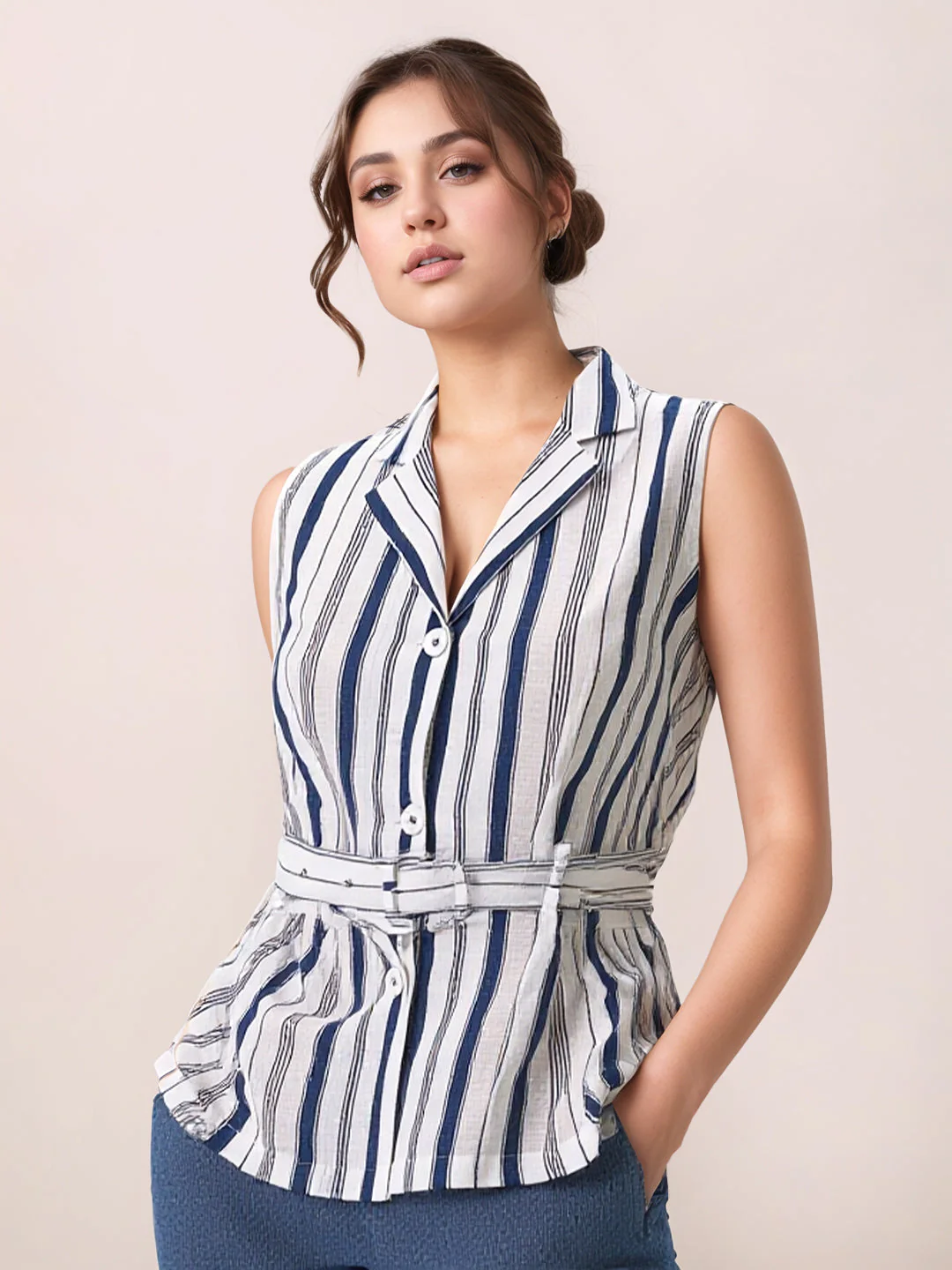 Zink London Women's Multi Stripes Top - Image 3