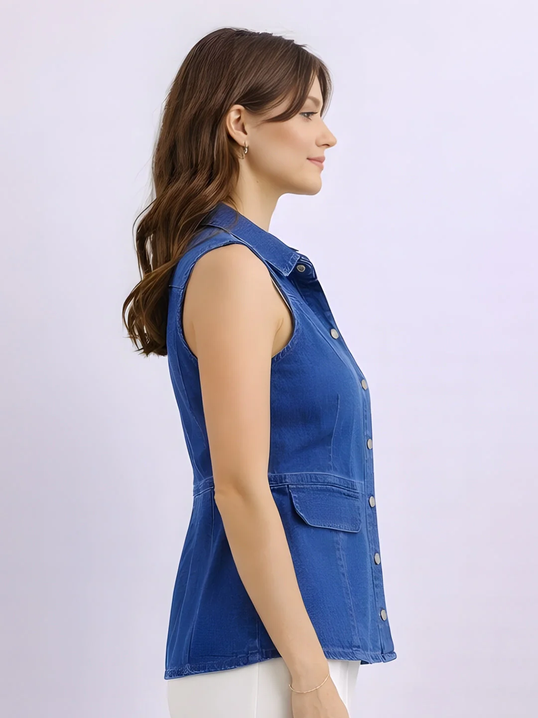 Blue Solid Top - Image 3