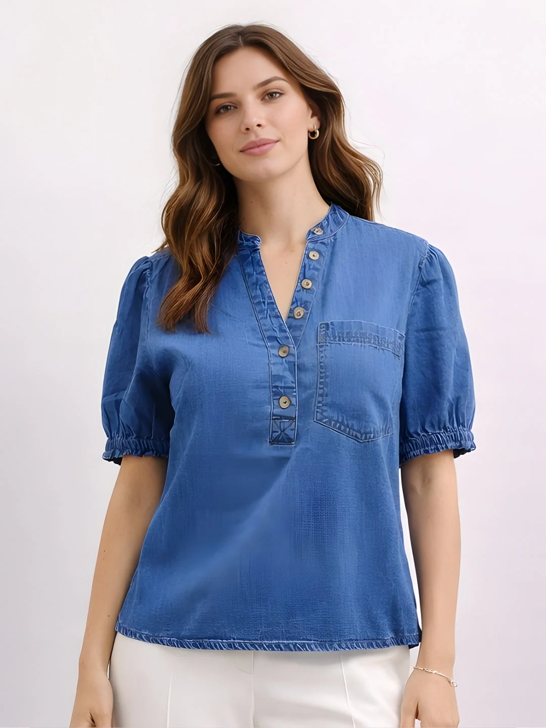 Blue Solid Top - Image 2