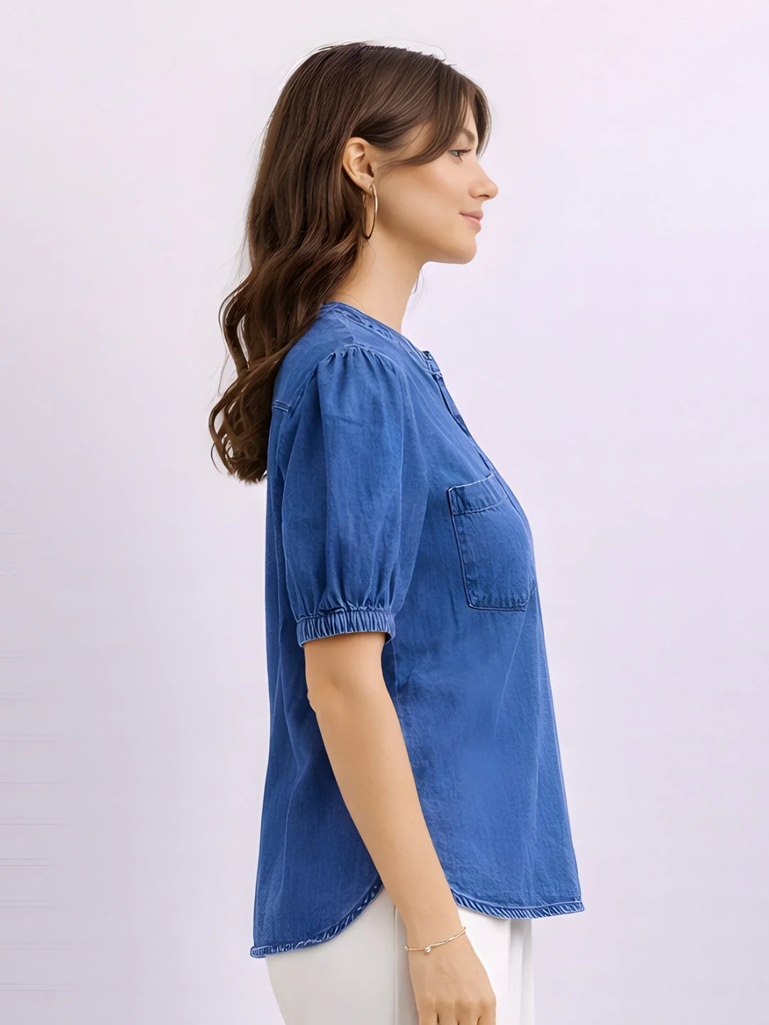 Blue Solid Top - Image 3