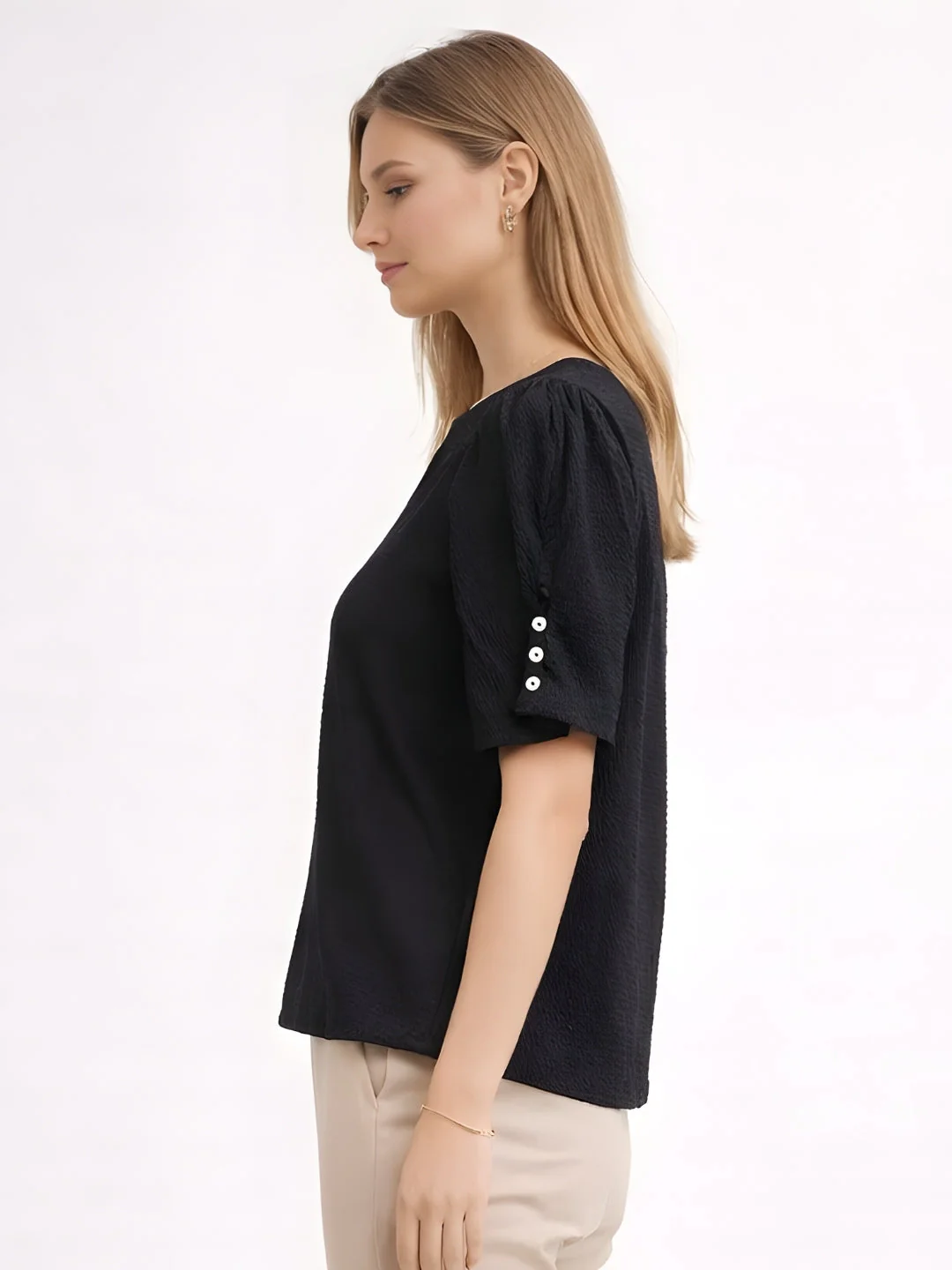 Black Textured Top - Image 3