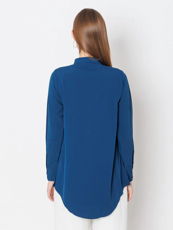 Teal Embroidered Regular Fit Top - Image 4