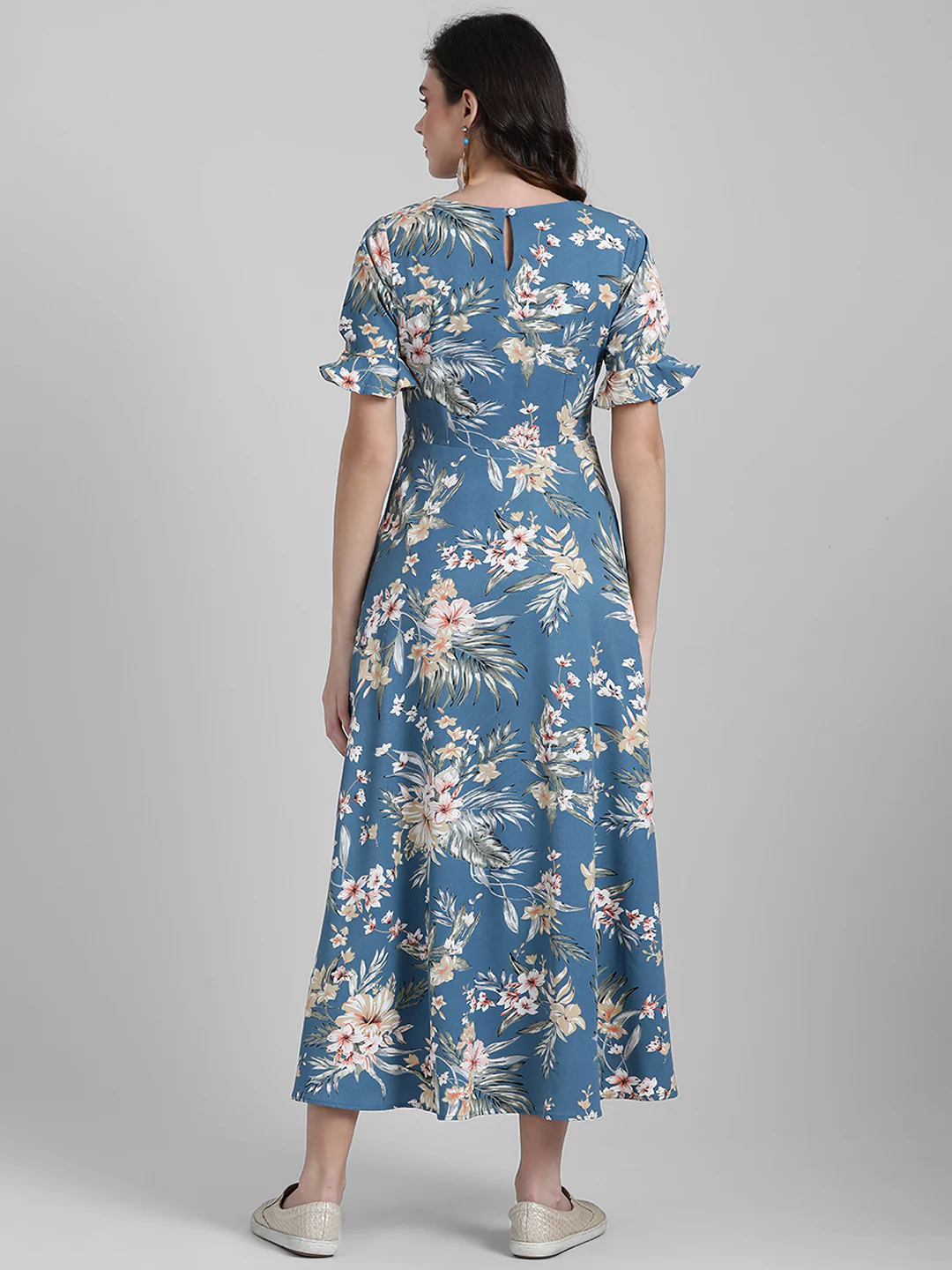 Teal Printed Maxi Dress - Image 5