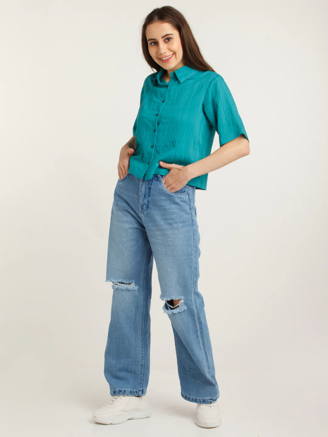 Teal Solid Shirt - Image 2