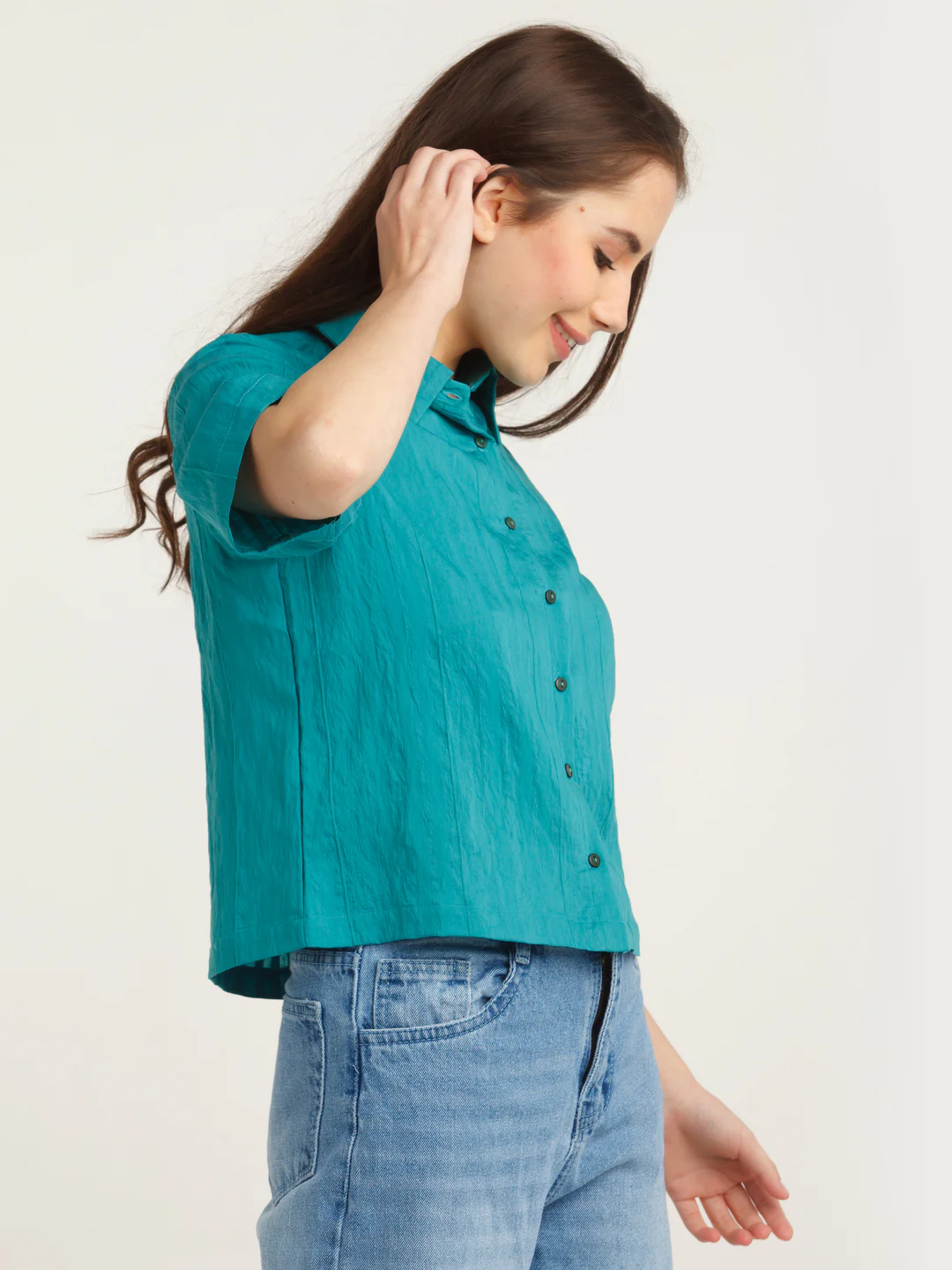 Teal Solid Shirt - Image 4