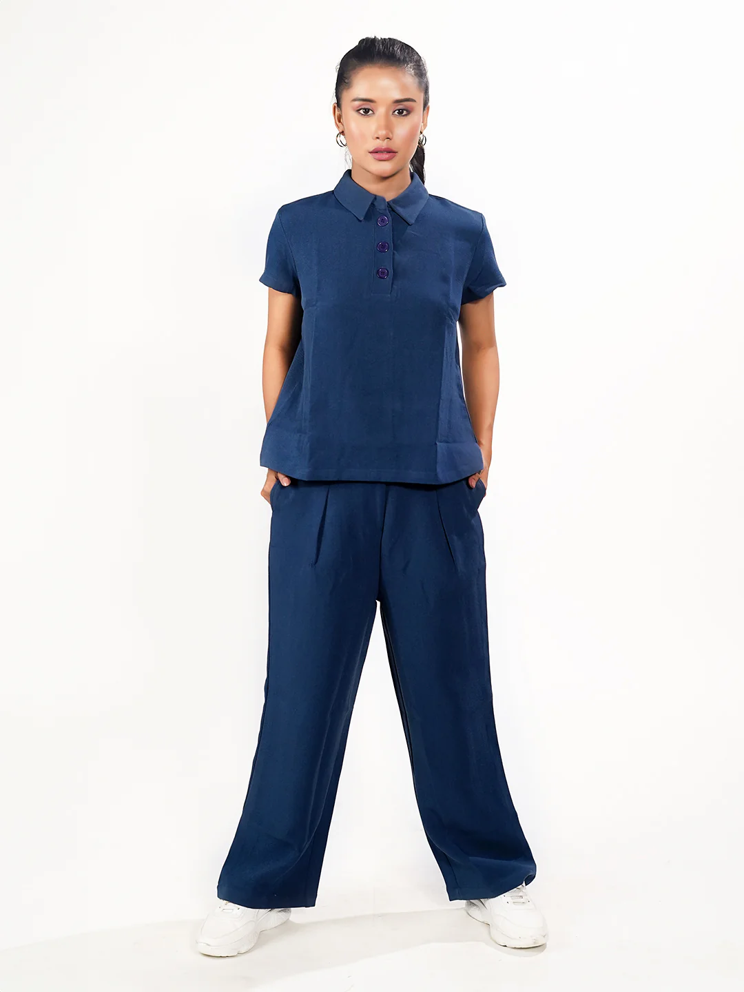 Blue Solid Co-Ord Set