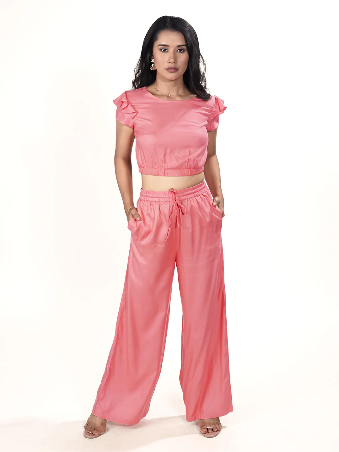 Coral Solid Co-Ord Set - Image 2