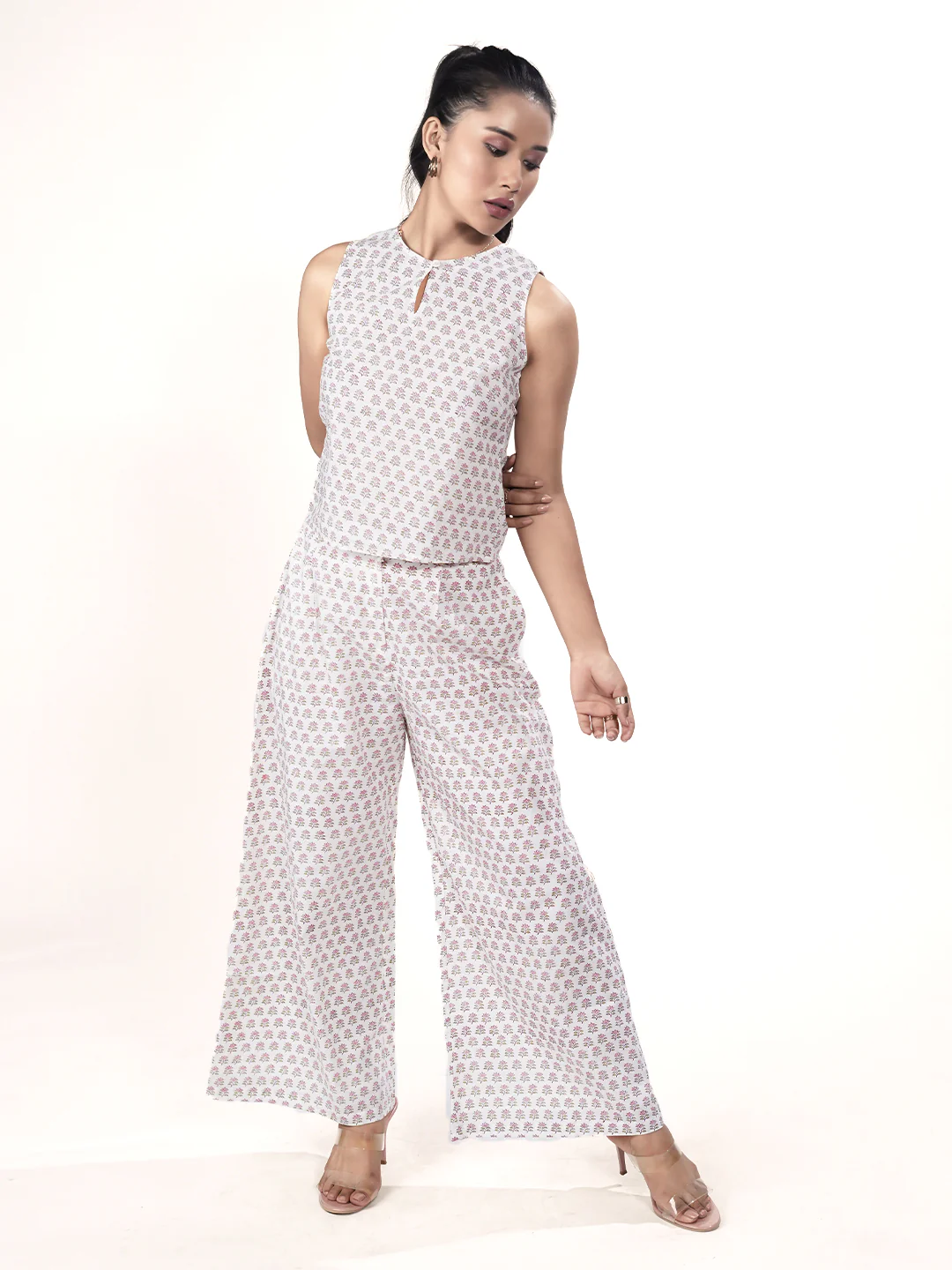 White Floral Co-Ord Set - Image 3