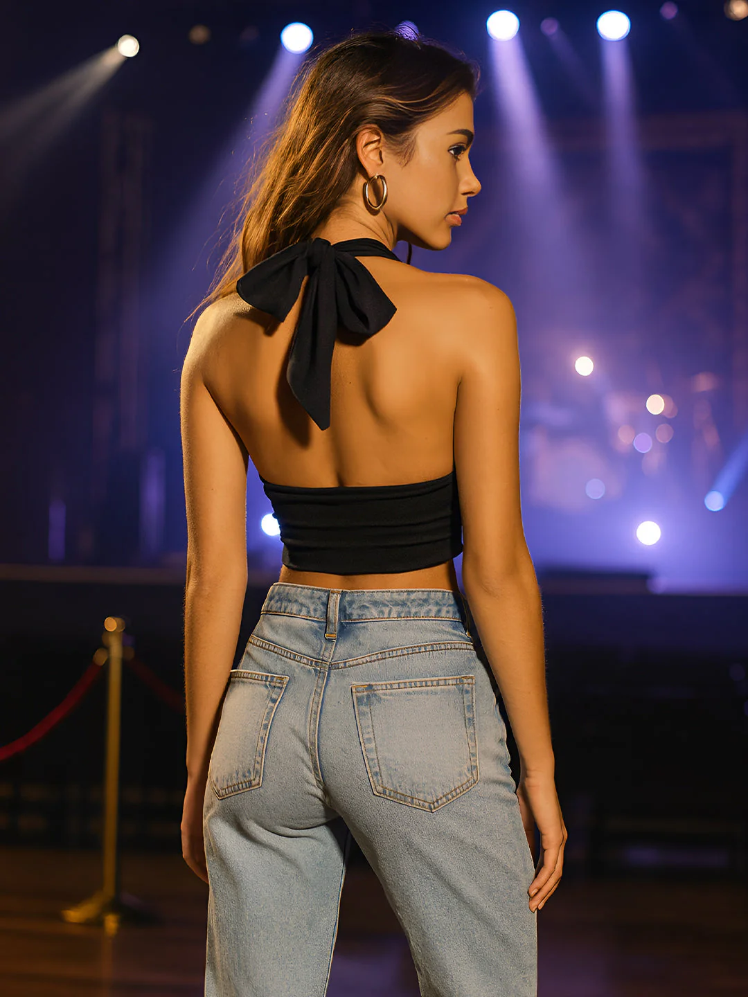 Black Solid Sleeveless Top - Image 4