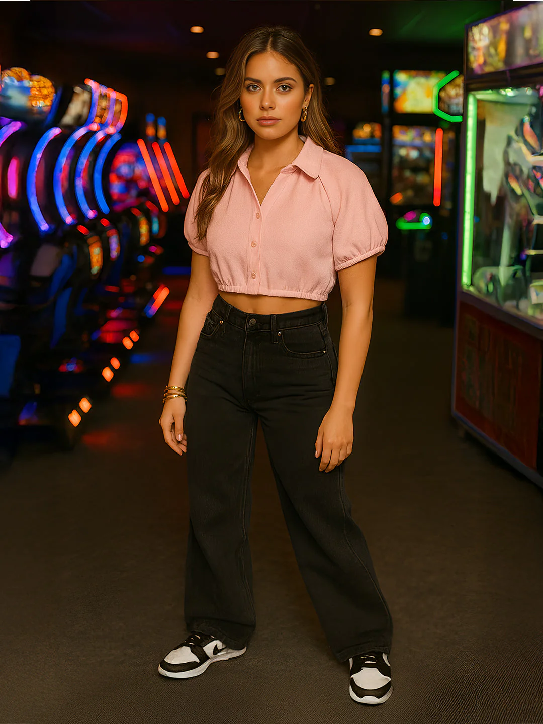 Pink Solid Short Sleeves Top - Image 3