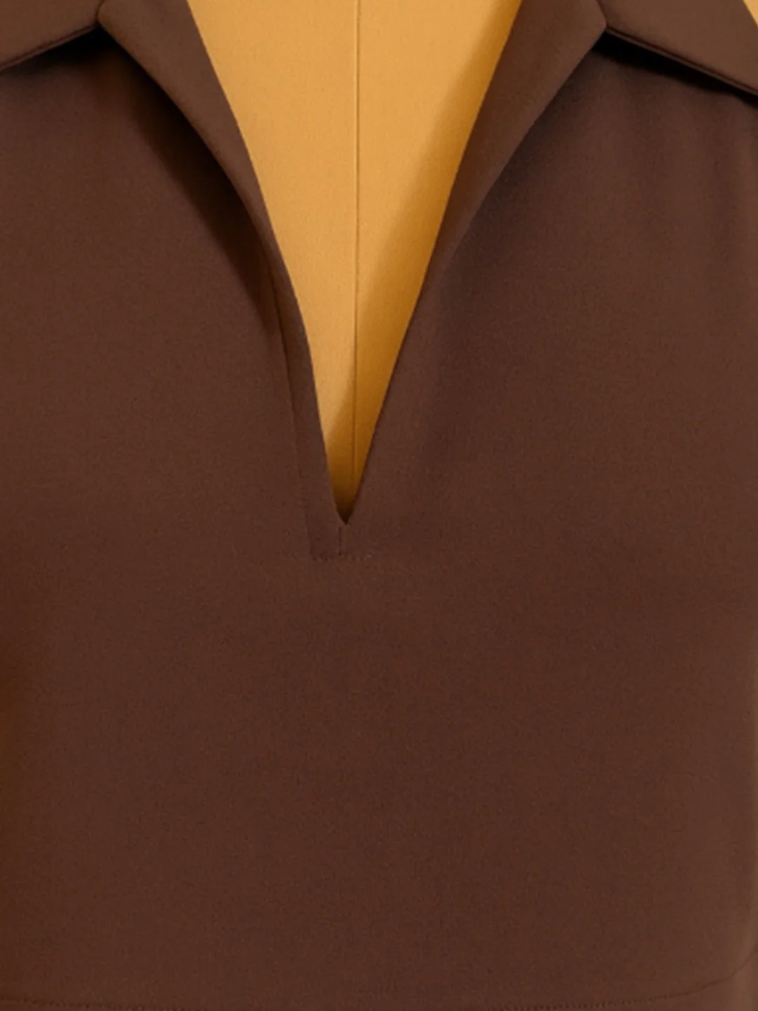 Brown Solid Sleeveless Top - Image 4