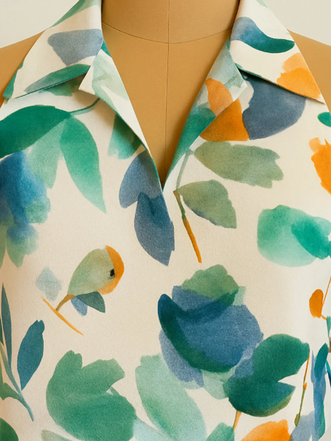 Cream Floral Sleeveless Top - Image 5