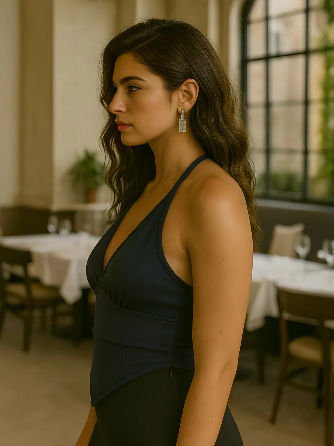 Navy Solid Sleeveless Top - Image 2