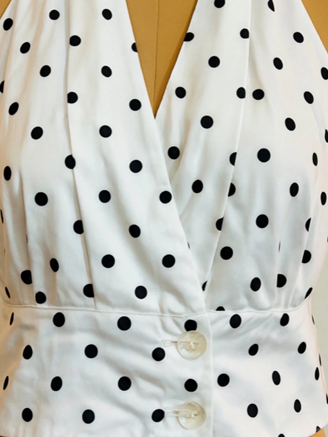 Black Polka Dot Sleeveless Top - Image 5