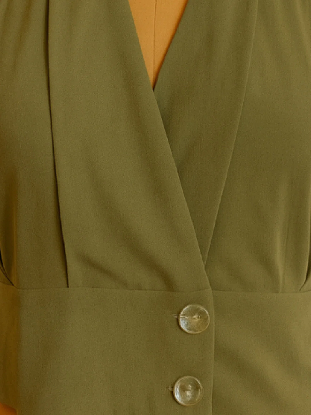 Green Solid Sleeveless Top - Image 5