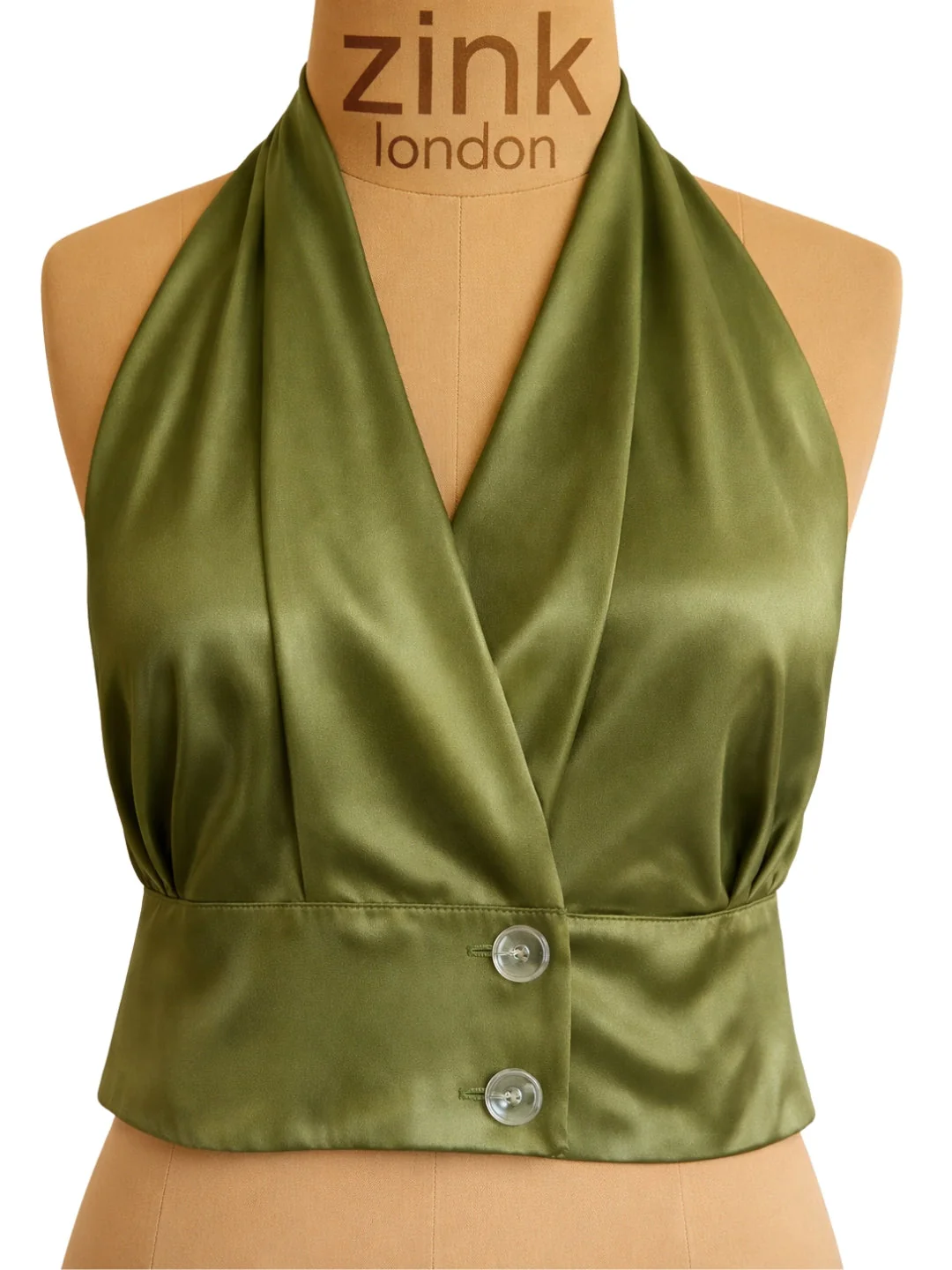 Olive Solid Sleeveless Tops - Image 5